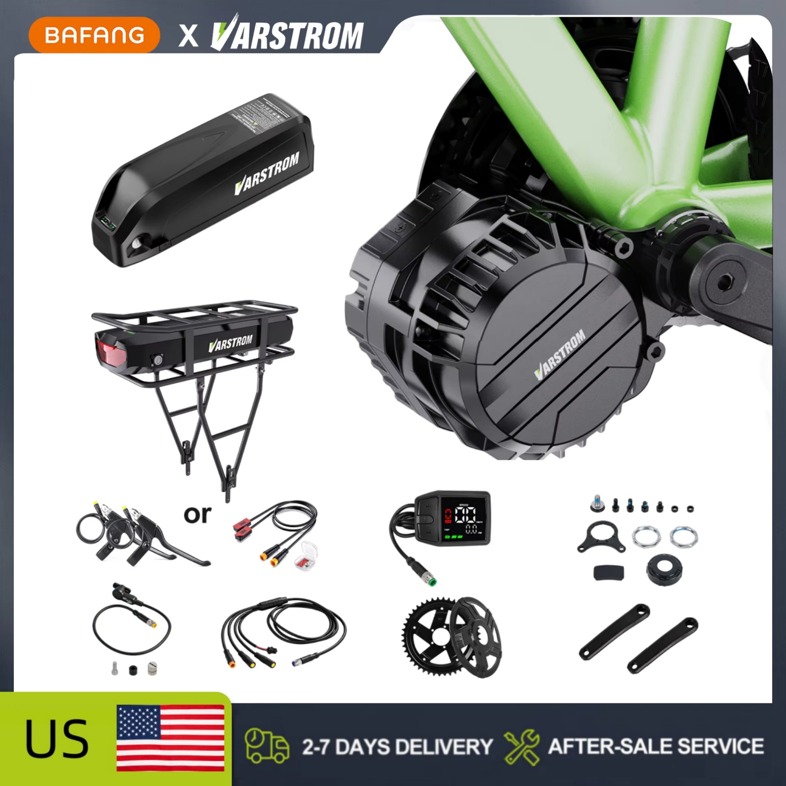 Side Hung Mid Drive Motor Kit - Varstrom 750W 48V Mittelmotor-Kit Drehmomentsensor-Antrieb VSM01